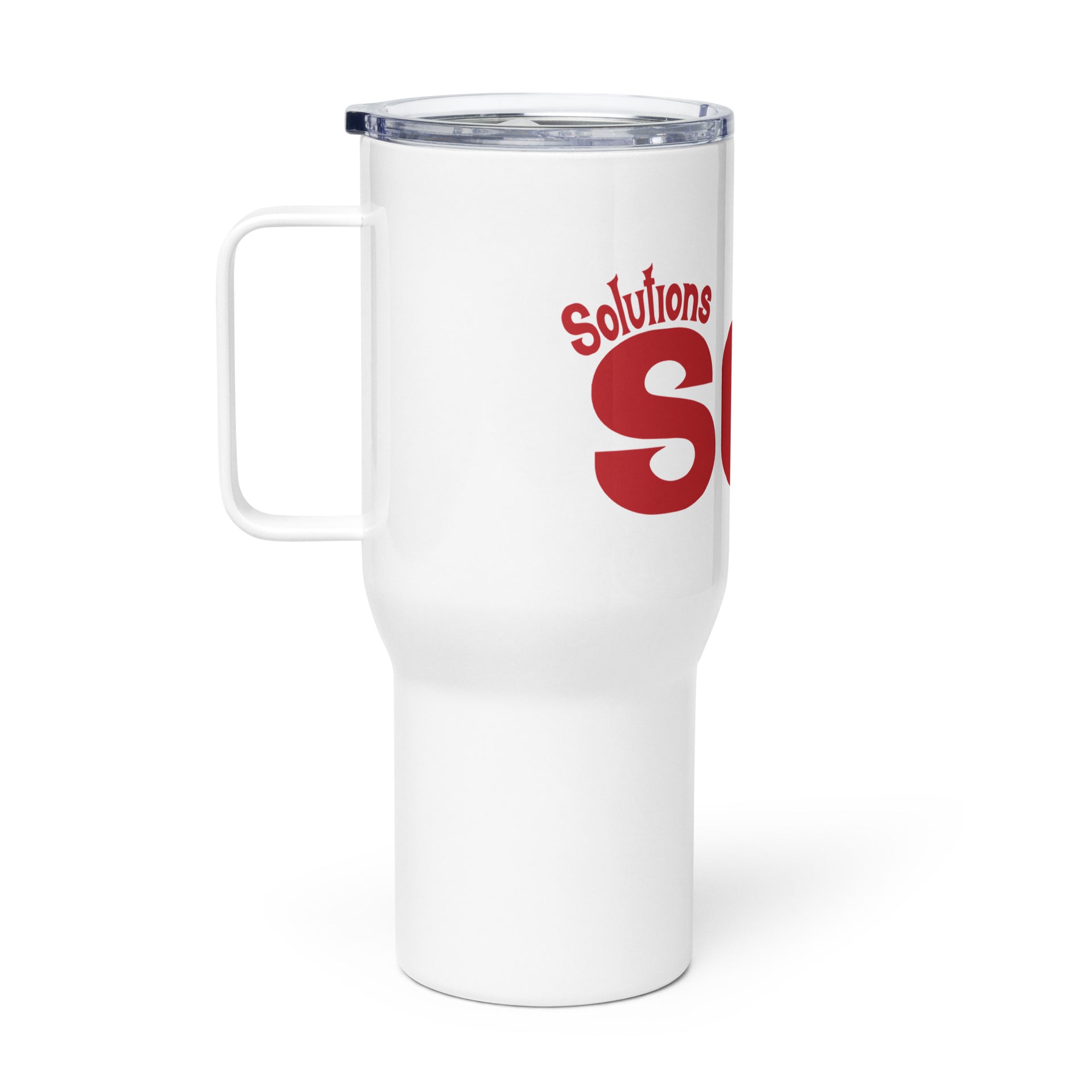 Travel mug with a handle